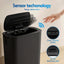Devanti Automatic Trash Bin 2PCS with Lid 11L Motion Sensor Kitchen Bin Touchless Garbage Can Modern Black Plastic Slim Rubbish Bin with Liner Holder for Kitchen, Home, Office