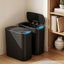 Devanti Automatic Trash Bin 2PCS with Lid 11L Motion Sensor Kitchen Bin Touchless Garbage Can Modern Black Plastic Slim Rubbish Bin with Liner Holder for Kitchen, Home, Office