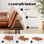 Artiss Sofa Bed Convertible 3 Seater Couch Recliner Lounge Chair Leather Brown