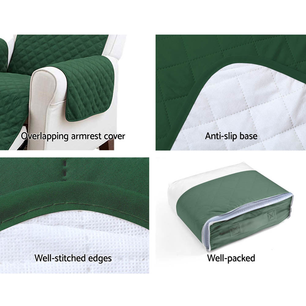 Artiss Sofa Cover Quilted Couch Covers Lounge Protector Slipcovers 2 Seater Green