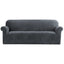 Artiss Velvet Sofa Cover Plush Couch Cover Lounge Slipcover 4 Seater Grey