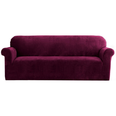 Artiss Sofa Cover Couch Covers 4 Seater Velvet Ruby Red