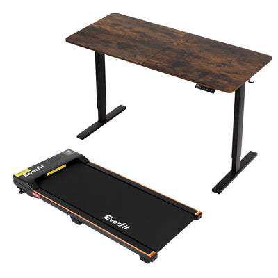 Artiss 140cm Standing Desk Treadmill Motorised Rustic Brown