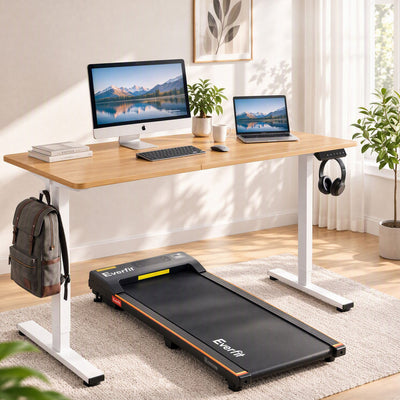 Artiss 140cm Standing Desk Treadmill Motorised Natural Wood