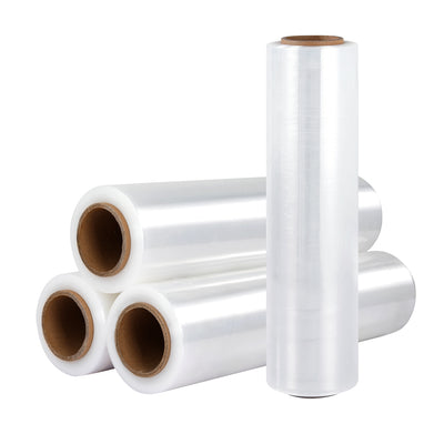 400m 4pcs Stretch Film Shrink Wrap Rolls Protect Package Material Home Warehouse