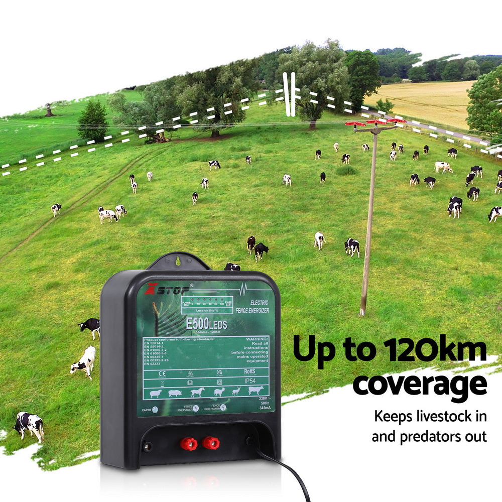XSTOP Electric Fence Energiser 5J 220-240V 120km
