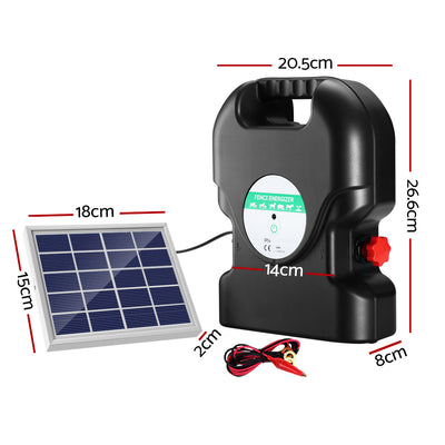 Giantz 20km Electric Fence Energiser Solar Energizer Charger Farm Animal 1.2J