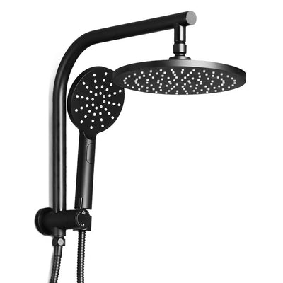 Cefito WELS 9'' Rain Shower Head Set Round Handheld High Pressure Wall Black