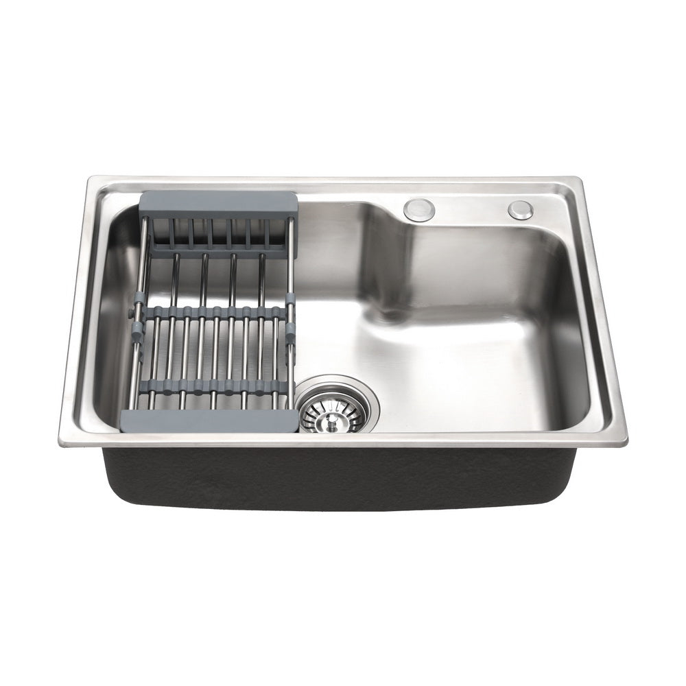 Cefito Kitchen Sink 61X43CM Stainless Steel Basin Single Bowl Silver Drain Basket