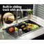 Cefito Kitchen Sink 70X45CM Stainless Steel Single Bowl Drain Rack Basket Black