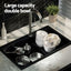 Cefito Kitchen Sink 74X45CM Granite Stone Basin Single Bowl Laundry Black