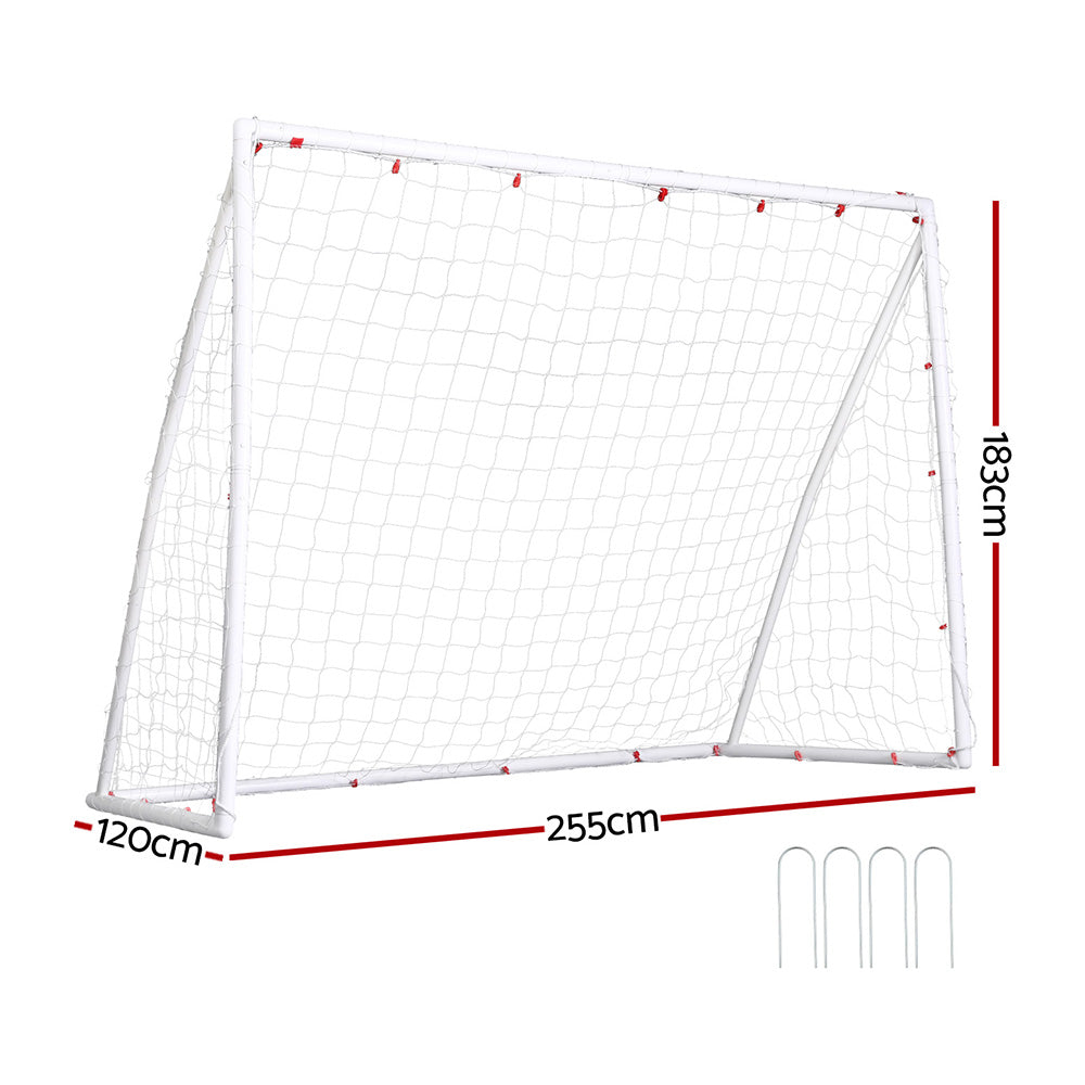 Everfit 8FT Soccer Football Goal Net UPVC Frame with PE Mesh Weatherproof Portable Goals for Backyard Training Competitive Play