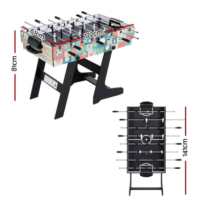 4-in-1 Soccer Table Foldable Game Foosball Table Tennis Pool Hockey