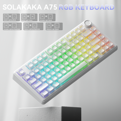 SOLAKAKA A75 75% Gasket Mechanical Keyboard Tri-Mode Hot-Swap Knob