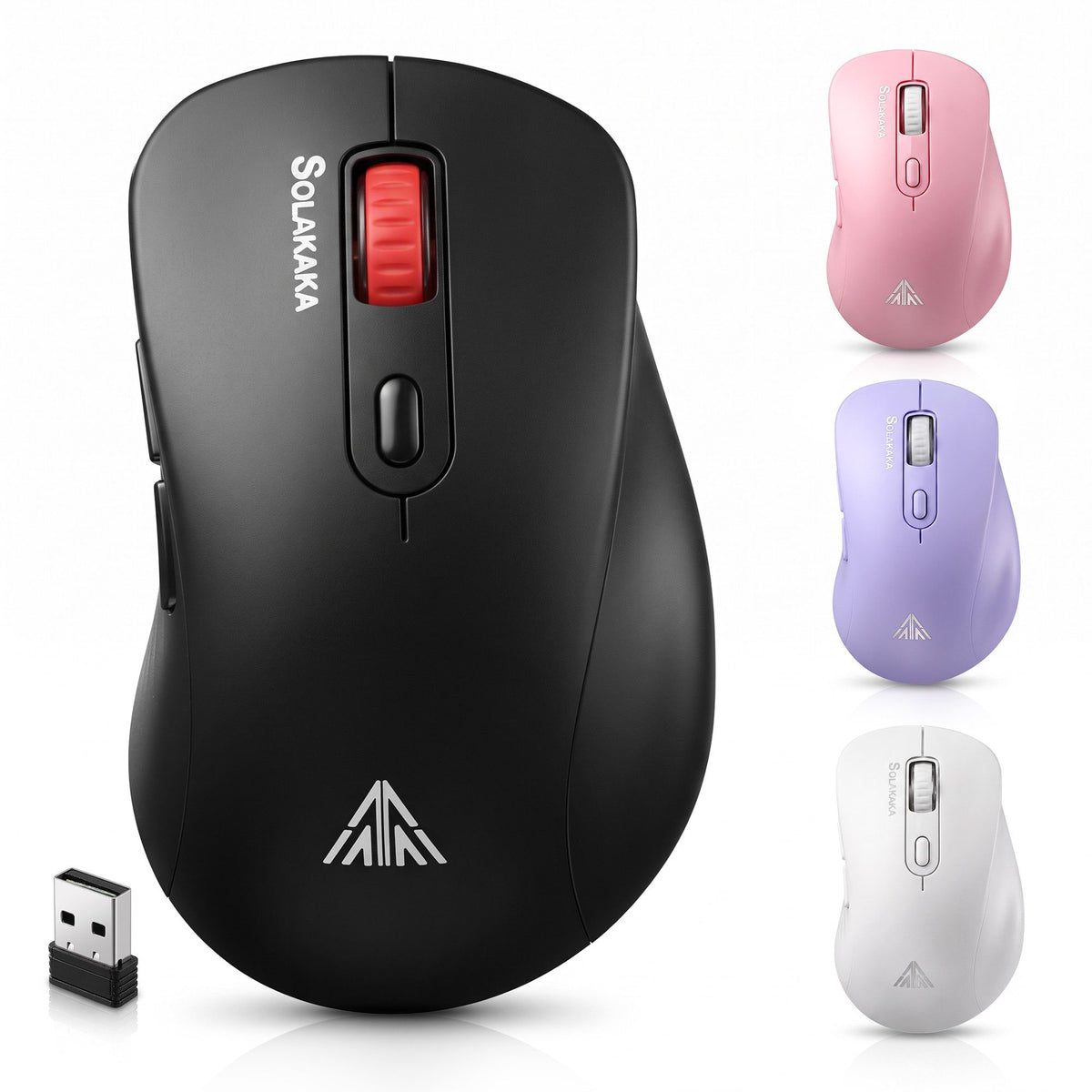 SOLAKAKA Silent Wireless Mouse Bluetooth 2.4GHz 4200 DPI 7 Buttons