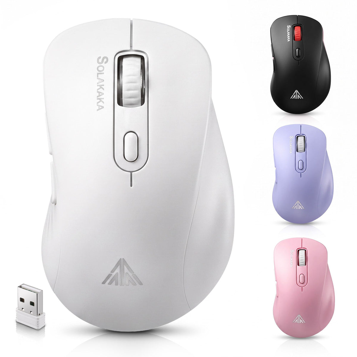 SOLAKAKA Silent Wireless Mouse Bluetooth 2.4GHz 4200 DPI 7 Buttons