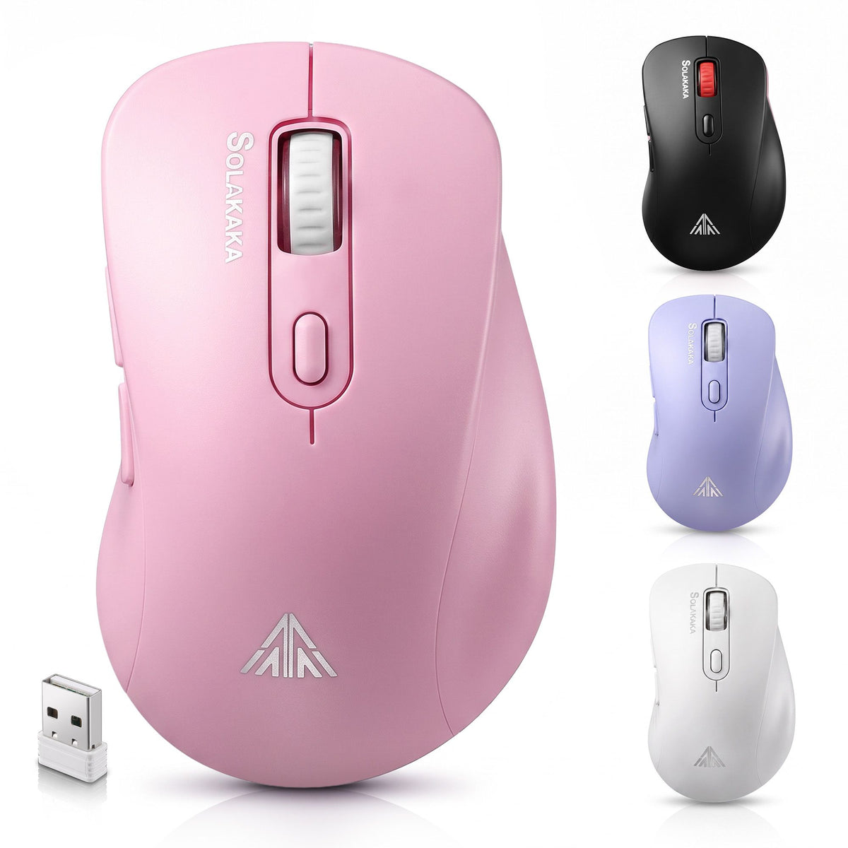 SOLAKAKA Silent Wireless Mouse Bluetooth 2.4GHz 4200 DPI 7 Buttons