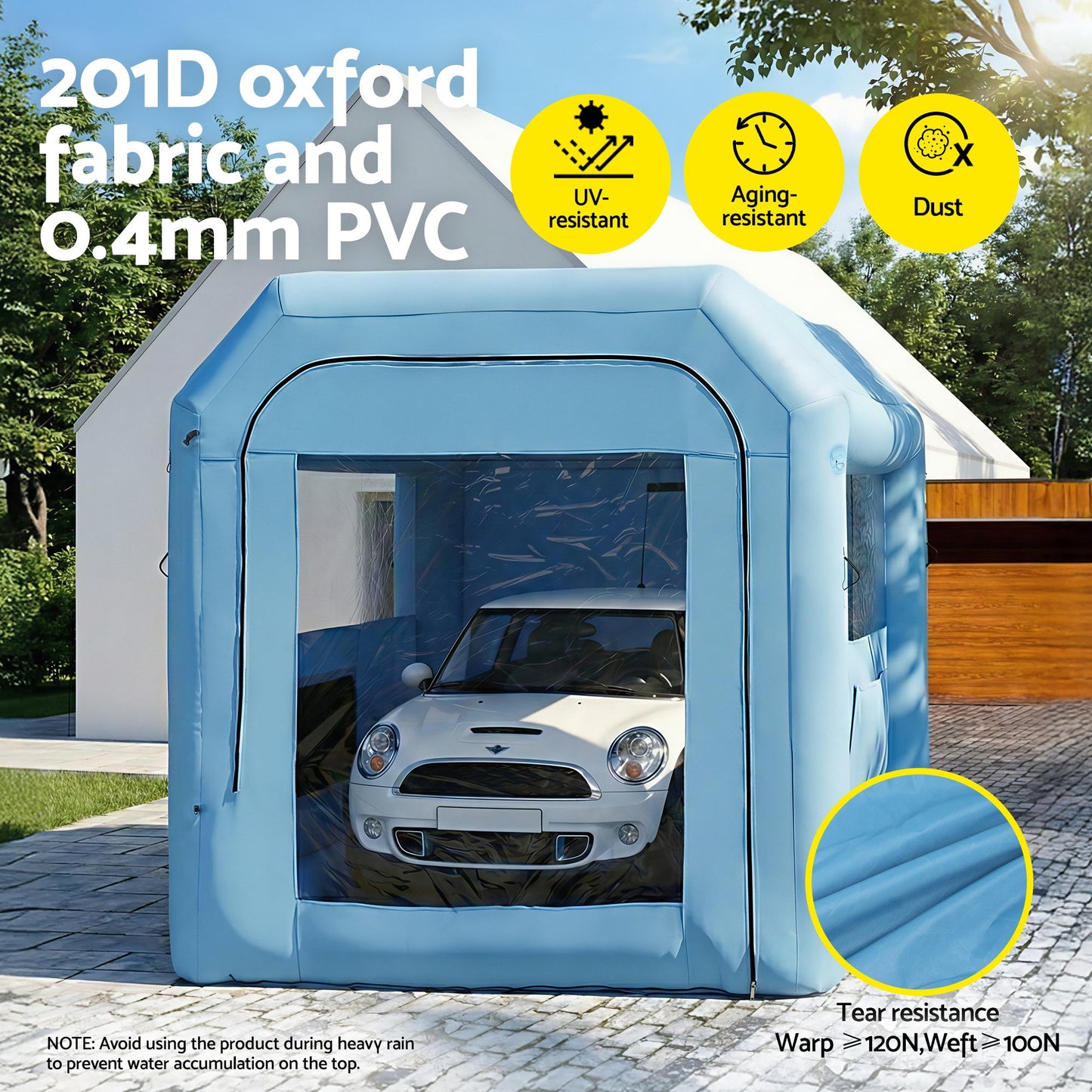 Giantz Inflatable Paint Booth 2.5X2.5X3M Inflatable Spray Booth with 550W Powerful Blower and Air Filter System, Round Roof with Light Hook, for Painting Bicycle, Motorcycle, Furniture Refinishing DIY