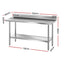 Cefito Stainless Steel Kitchen Bench w/ Splashback 1500x600MM 430