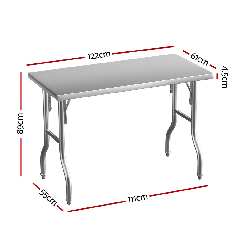 Cefito Stainless Steel Kitchen Benches Work Bench Food Foldable 430