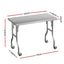 Cefito Stainless Steel Kitchen Benches Work Bench Wheels 122X61CM 430