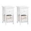 2 PCS Artiss Bedside Table - White