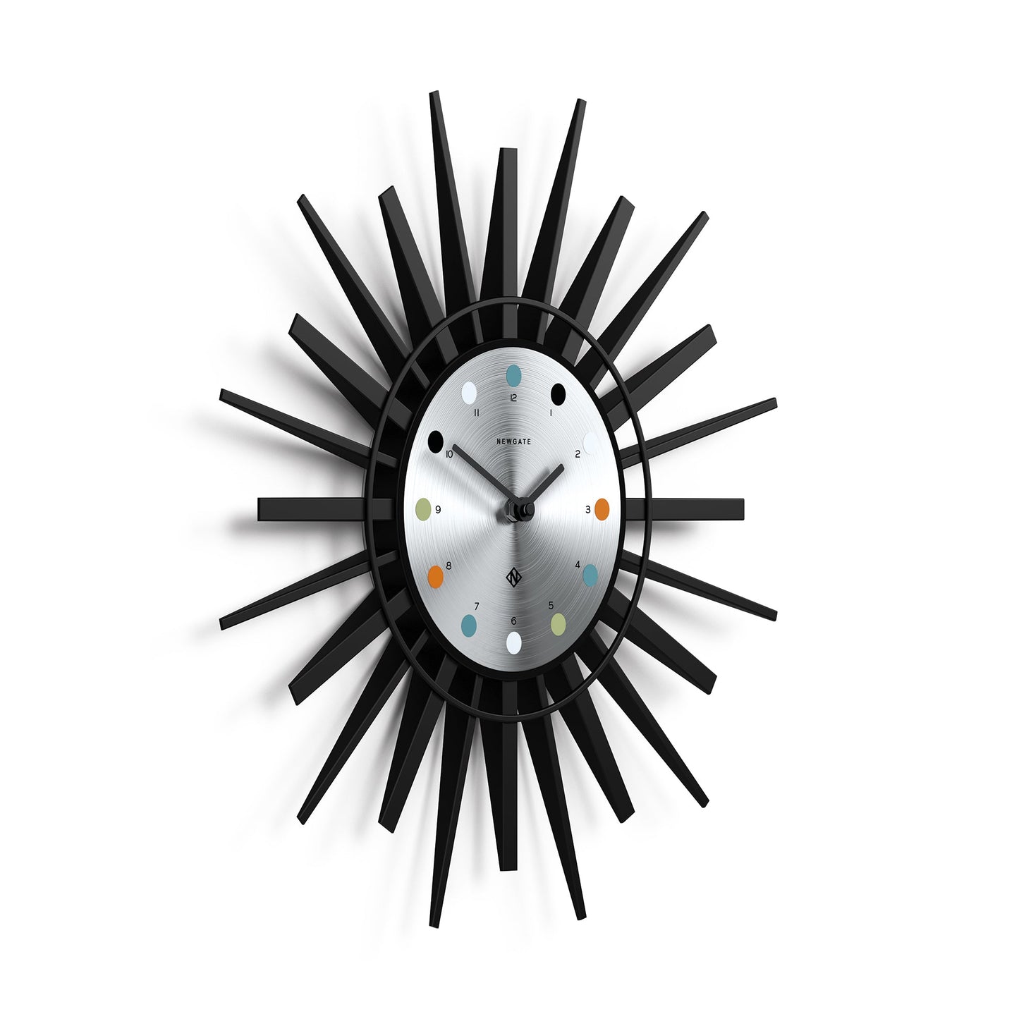 Newgate Stingray Wall Clock Black - Silver Dial