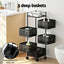 Artiss Storage Trolley Kitchen Cart 5 Tiers Storage Rack Black
