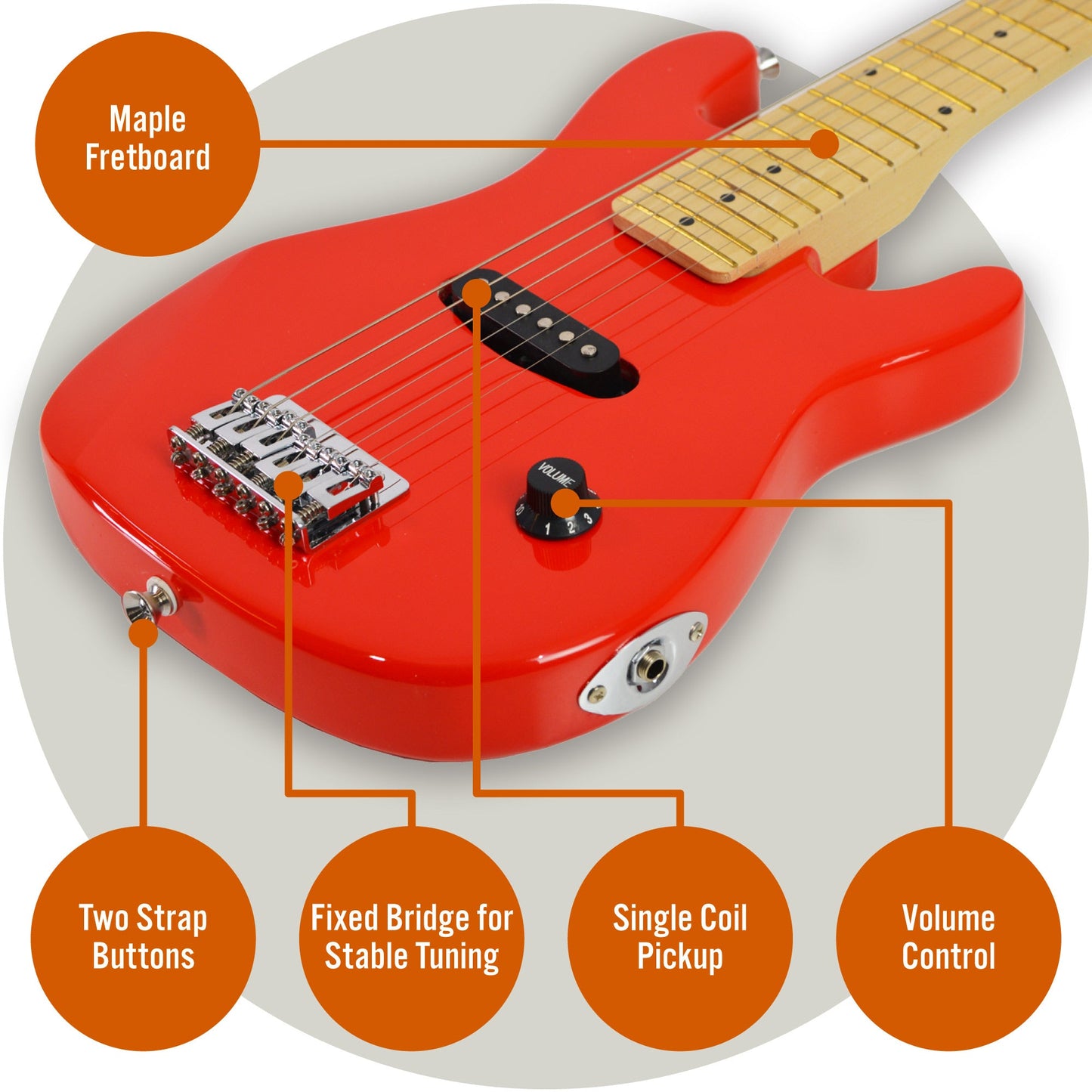 3rd Avenue Junior Electric Guitar Pack - Red