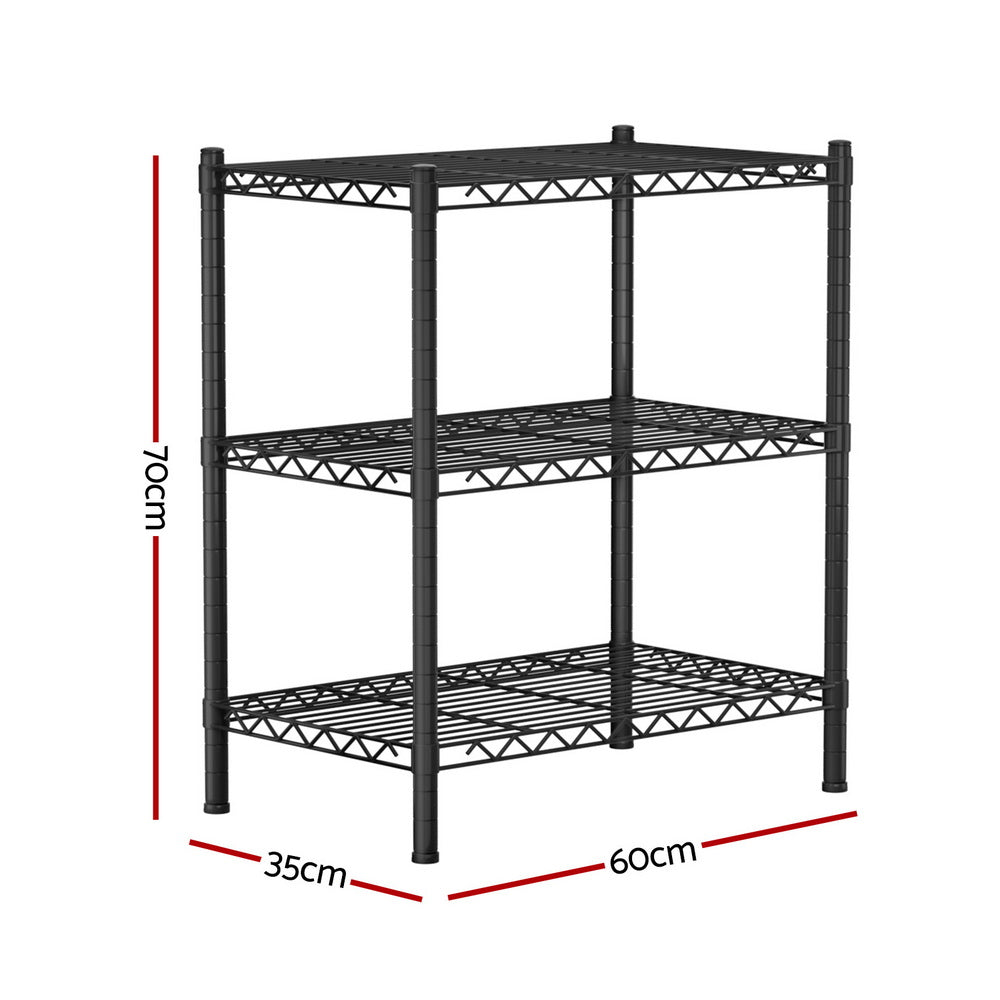 Artiss 3-Tier Shelving Unit Adjustable Garage Storage Shelves Kitchen Rack Steel