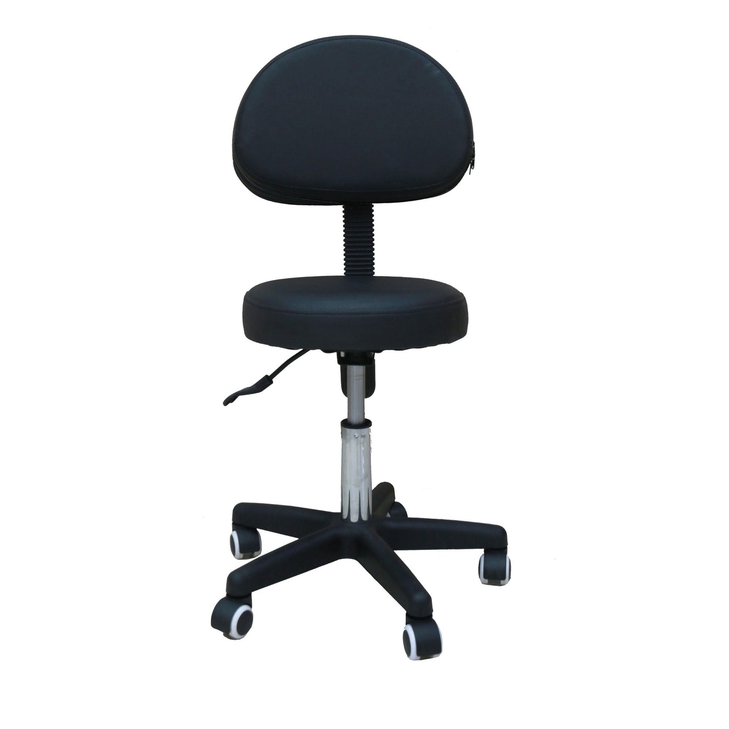 Salon Stool - Adjustable Swivel Chair with Back - Pedicure Beauty Hairdressing