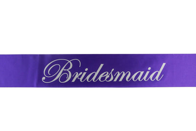 Sashes Hens Night Party Purple/Silver - Bridesmaid