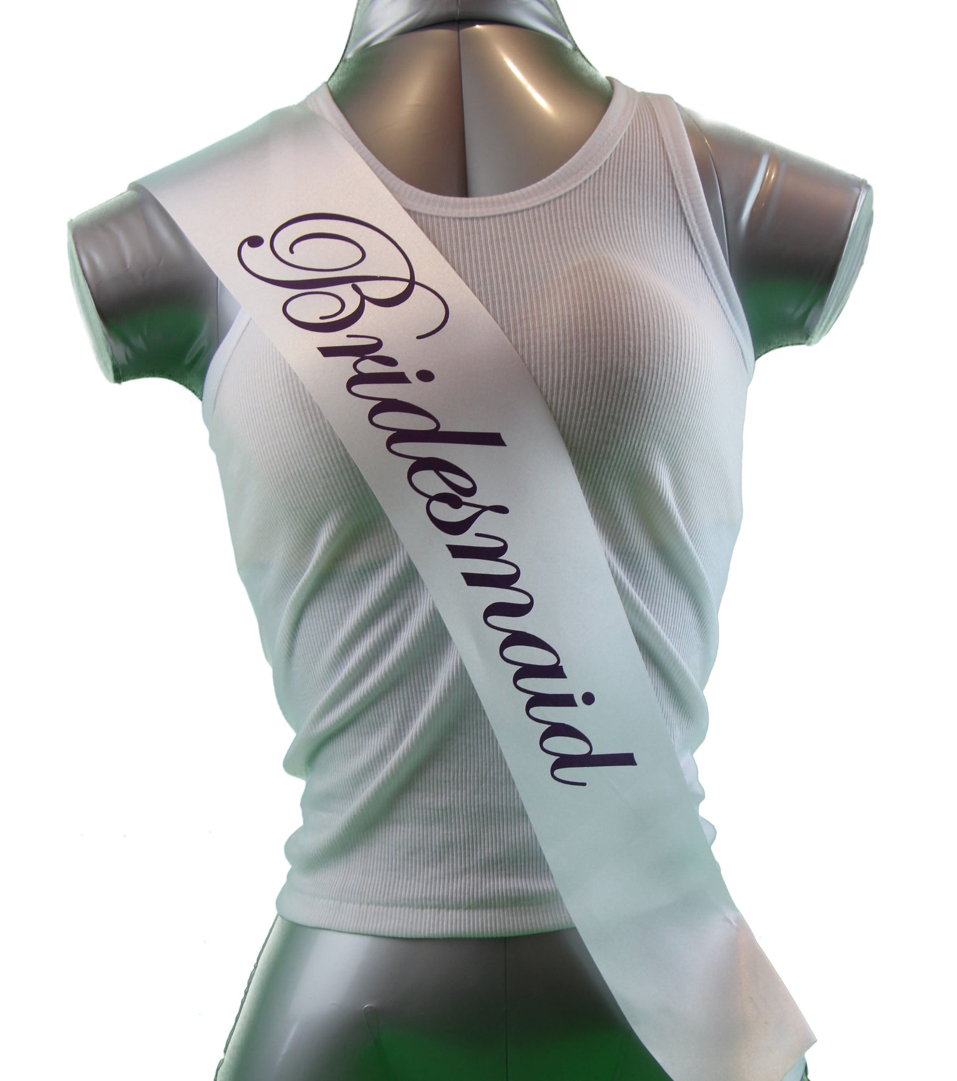 Sashes Hens Night Party White/Purple - Bridesmaid
