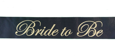 Sashes Hens Sash Party Black/Gold - Bride To Be