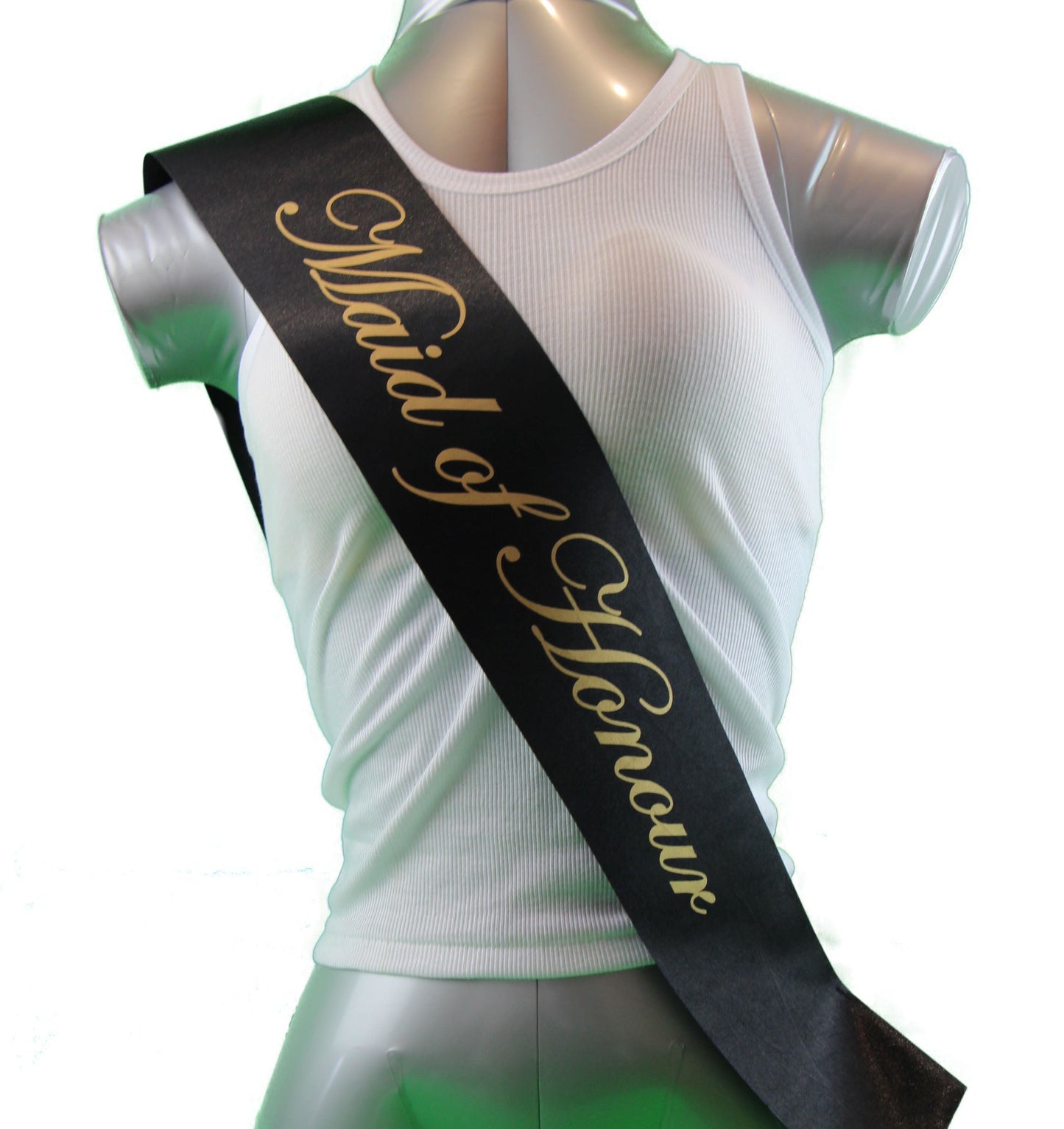 Sashes Hens Sash Party Black/Gold - Maid Of Honour