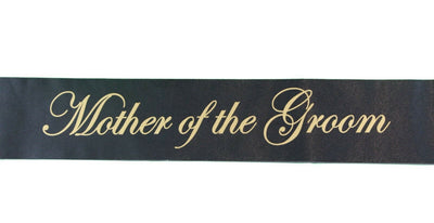 Sashes Hens Sash Party Black/Gold - Mother Of The Groom