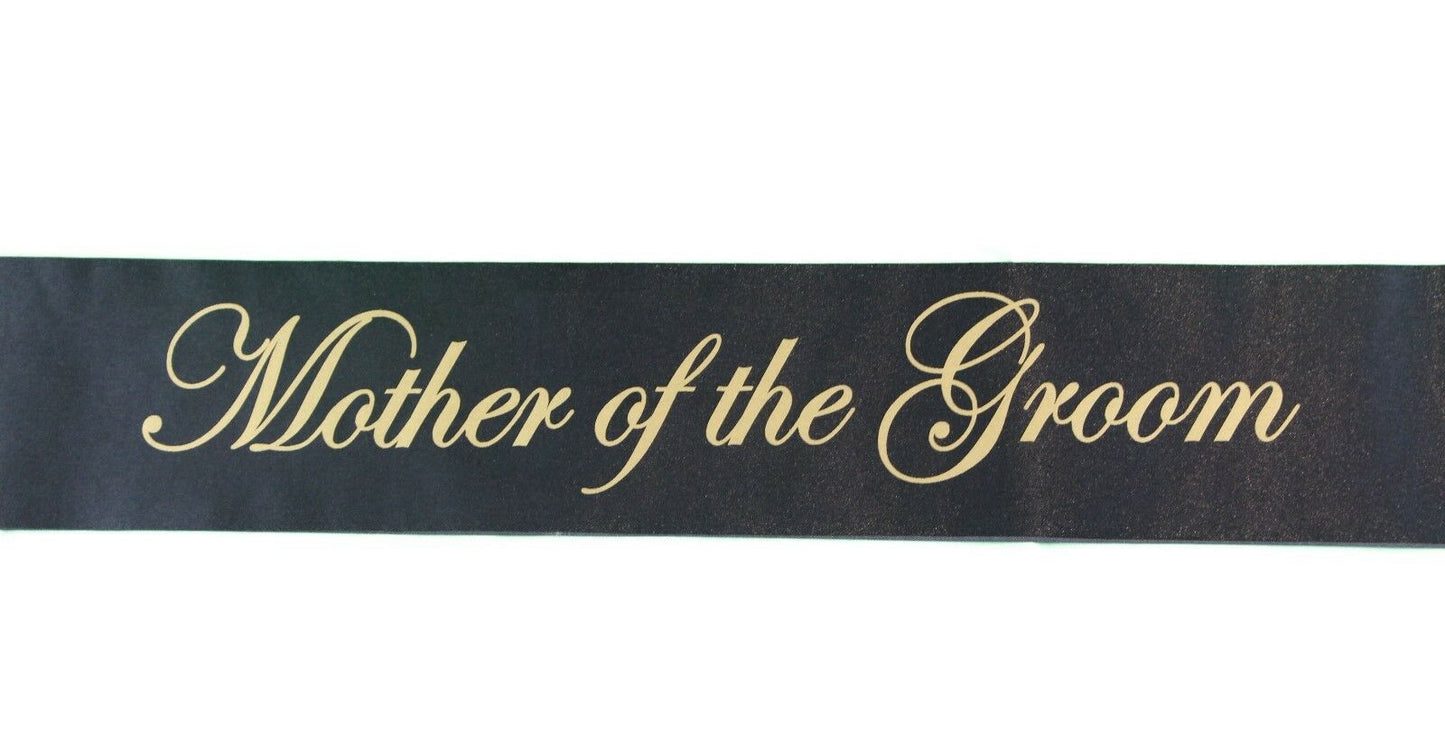 Sashes Hens Sash Party Black/Gold - Mother Of The Groom