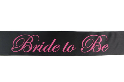 Sashes Hens Sash Party Black/Pink - Bride To Be