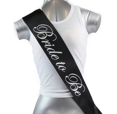 Sashes Hens Sash Party Black/Silver - Bride To Be