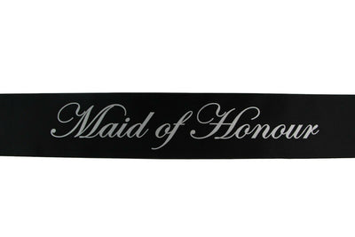 Sashes Hens Sash Party Black/Silver - Maid Of Honour