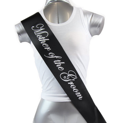 Sashes Hens Sash Party Black/Silver - Mother Of The Groom