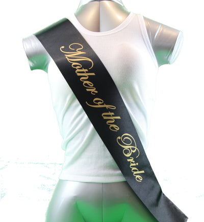 Sashes Hens Sash Party Bridal Black/Gold - Mother Of The Bride
