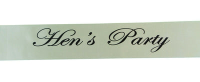 Sashes Hens Sash Party Bridal Ivory/Black - Hen's Party