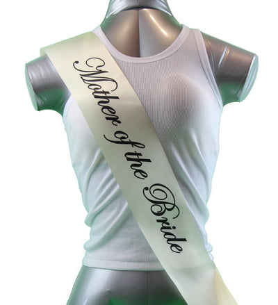 Sashes Hens Sash Party Bridal Ivory/Black - Mother Of The Bride