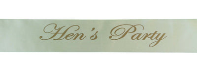 Sashes Hens Sash Party Bridal Ivory/Gold - Hen's Party
