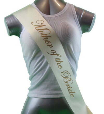 Sashes Hens Sash Party Bridal Ivory/Gold - Mother Of The Bride