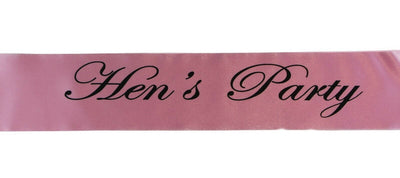 Sashes Hens Sash Party Bridal Light Pink/Black - Hen's Party