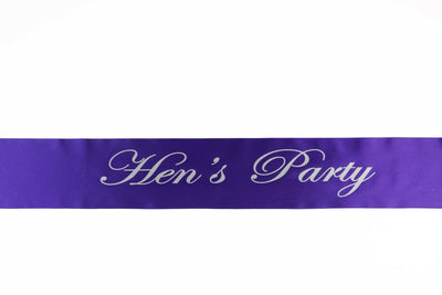 Sashes Hens Sash Party Bridal Purple/Silver - Hen's Party