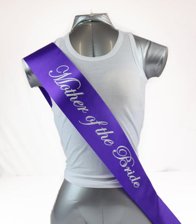Sashes Hens Sash Party Bridal Purple/Silver - Mother Of The Bride