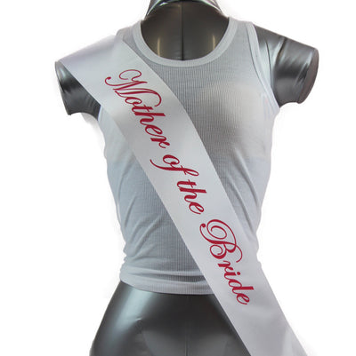 Sashes Hens Sash Party Bridal White/Pink - Mother Of The Bride
